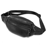 Genuine Leather Fanny Pack Belt Bag Travel Wasit Bag with Multiple Pockets Organizer with Adjustable Waist Pack