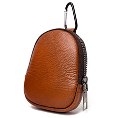 Premium Genuine Leather Mini Backpack Bag, Coin Purse, Compact Carry Case for AirPods,Sony LinkBuds, Galaxy Buds, Keys, Access Cards, and Keychain Ring