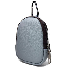 Premium Genuine Leather Mini Backpack Bag, Coin Purse, Compact Carry Case for AirPods,Sony LinkBuds, Galaxy Buds, Keys, Access Cards, and Keychain Ring
