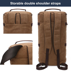 40L Travel Backpack,Gym Bags for Men,Canvas Duffel Bag Fit for Laptop Bag,Weekender Overnight Bag,Sac De Sport Homme (Coffee)