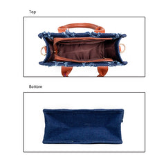 Tote Bag For Women Western Purse Shoulder Bag Aztec Handbag with a Adjustable Guitar Strap(Denim blue)