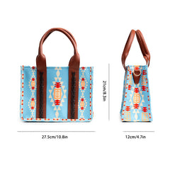 Tote Bag For Women Western Purse Shoulder Bag Aztec Handbag with a Adjustable Guitar Strap(light blue)