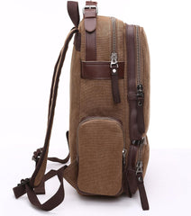 TELOSPORTS Large Vintage Canvas Backpack Knapsack Rucksack Hiking Mountaineering School Laptop bag Daypacks Retro for Men Blue Travel Rucksack