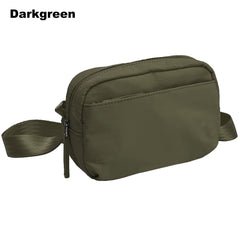 Small Double Zipper Fanny Pack, Fashion Waist Packs for Women men with Adjustable Strap