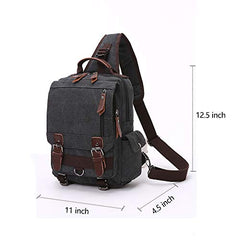 Canvas backpack Chest Shoulder Rucksack Travel Casual Sling Bag Waterproof Crossbody bag Men Women