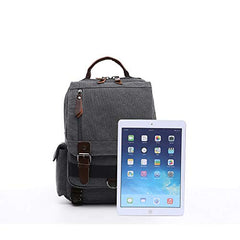 Canvas backpack Chest Shoulder Rucksack Travel Casual Sling Bag Waterproof Crossbody bag Men Women