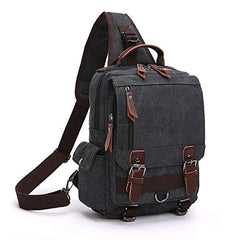 Canvas backpack Chest Shoulder Rucksack Travel Casual Sling Bag Waterproof Crossbody bag Men Women