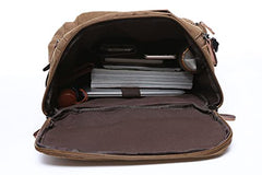 TELOSPORTS Vintage Canvas Fits 15.6 Inch Laptop Casual Bookbags Business Computer Bag Rucksack for Men Women Green