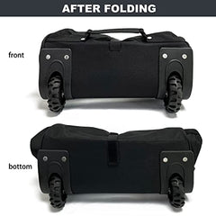 TELOSPORTS X-Large Foldable Duffle Bag with Wheels 600D Oxford Collapsible Large Heavy Duty Cargo Duffel Storage Duffel with Rollers for Camping Travel Gear, Black.