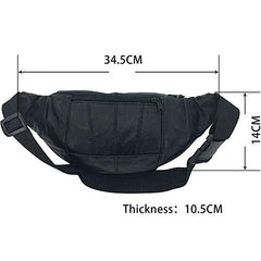 TASSINI TRENDS Travel Fanny Bag Leather Waist Pack for Hiking,Travel Sport,Running,Cycling with Adjustable Belt Black