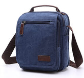TELOSPORTS Multi-Pocket Messenger Bag Canvas Crossbody Shoulder Bags Vintage Satchel Bag for Travel Work Business