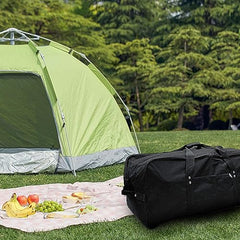 Telosports Extra Large Duffel Bag Lightweight Water Resistant Heavy Duty Duffle Bag Foldable Travel Duffle Bag (32"x14"x14" Black)