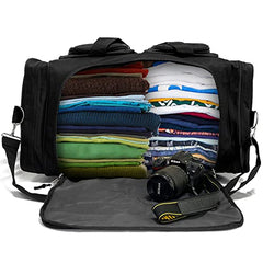 TELOSPORTS Travel Duffle Bags for Men Weekender Over Night Carry On Bag Lightweight Extra Large Oxford Duffel Gym Sturdy Luggage Water-Proof for Men & Women 26 inch(Black)