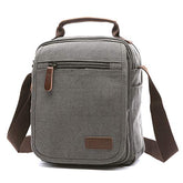 TELOSPORTS Multi-Pocket Messenger Bag for Men Women,Canvas Crossbody Shoulder Bags Vintage Satchel for Travel Work Business(Gray)