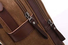 TELOSPORTS Canvas Laptop Backpack Vintage Business Computer Bag College Bookbags School Bags Casual Daypack Rucksack Travel Hiking Mountaineering Knapsack for Men Women (Coffee)