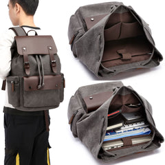 Canvas Backpack for Men & Women 15" Laptop Rucksack Casual Bookbag Travel Hiking Daypack,Vintage bag