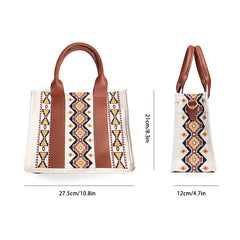 Tote Bag For Women Western Purse Shoulder Bag Aztec Handbag with a Adjustable Guitar Strap（Beige）