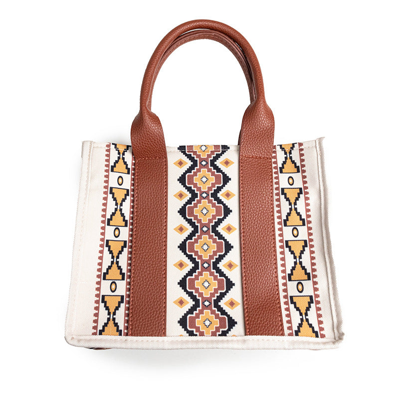 Tote Bag For Women Western Purse Shoulder Bag Aztec Handbag with a Adjustable Guitar Strap（Beige）