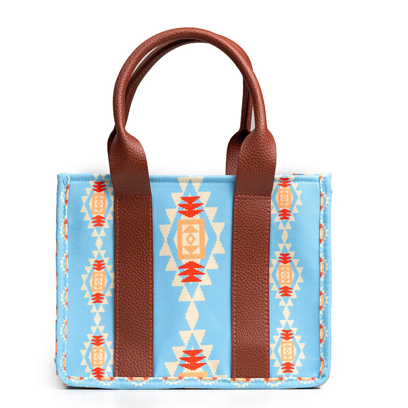 Tote Bag For Women Western Purse Shoulder Bag Aztec Handbag with a Adjustable Guitar Strap（light blue）