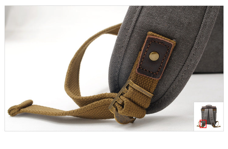 Vintage men's canvas backpack casual men's bag large capacity travel bag computer backpack shoulder bag