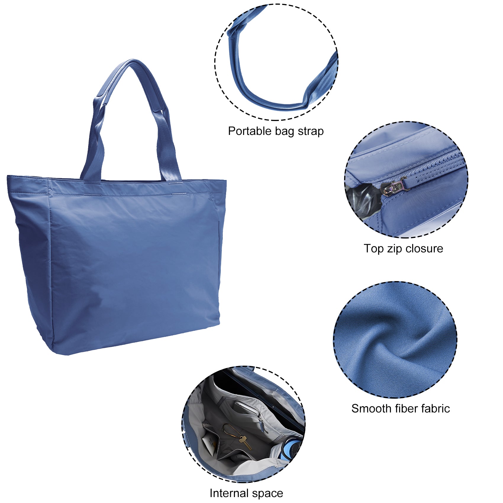 Tote Bag for Women, Lightweight Puffy Tote Bag for Travel, Work, Beach, Gym, Shop