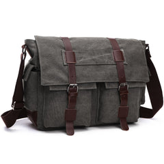 Canvas Messenger Bag Military Messenger Bag Shoulder Bags Fit Laptap for Men Crossbody Work Bag Casual Business Bag