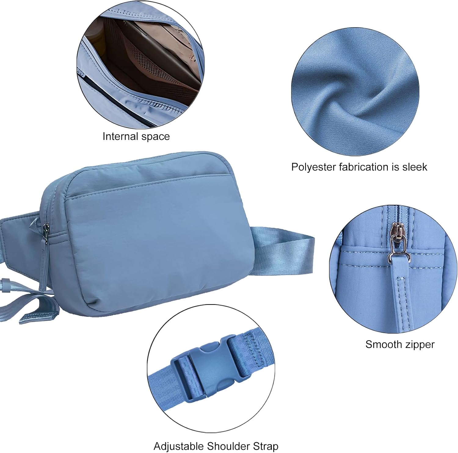 Everyday Premium Waterproof Fanny Pack / Waist Bag – Lightweight & Multi-Pocket