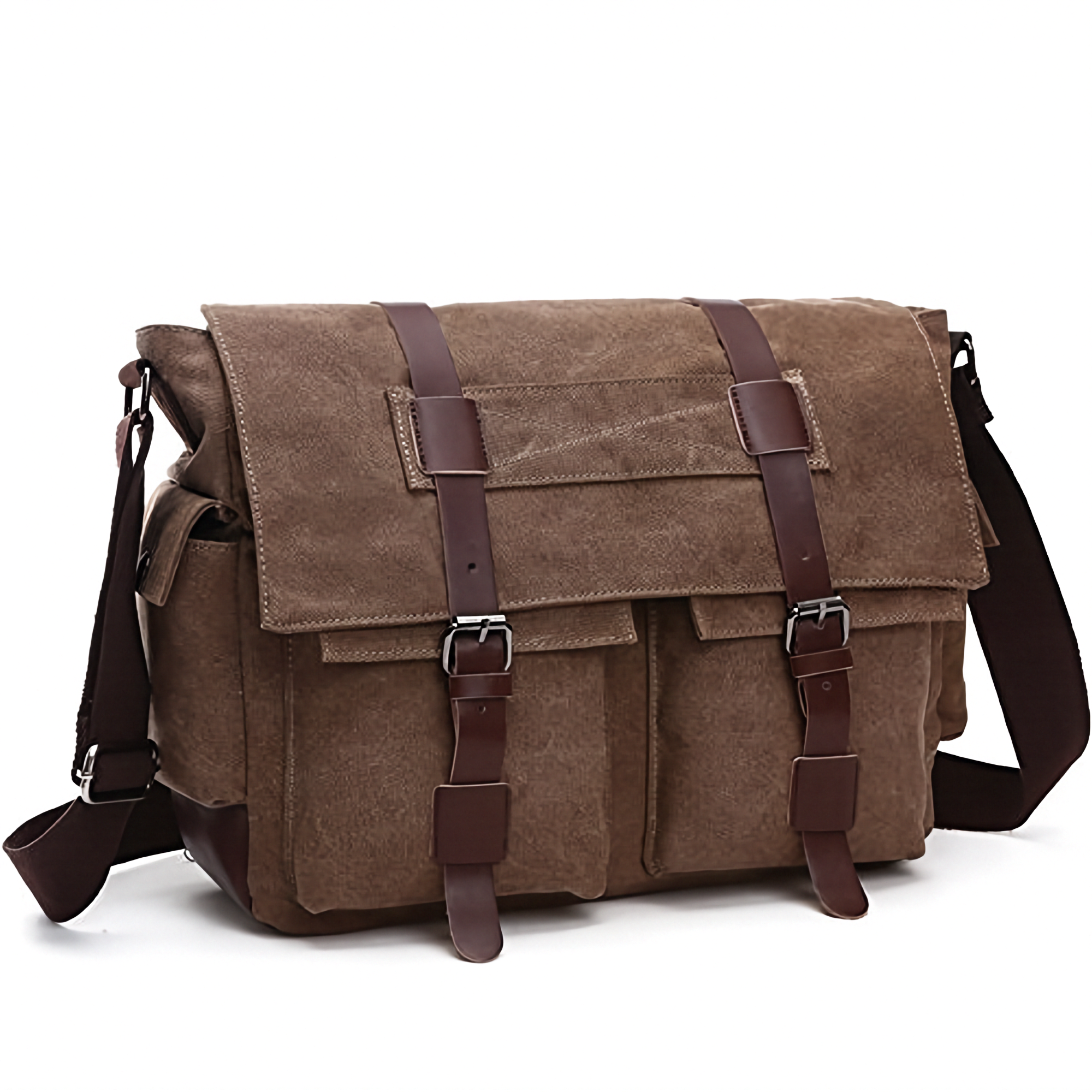 Canvas Messenger Bag Military Messenger Bag Shoulder Bags Fit Laptap for Men Crossbody Work Bag Casual Business Bag