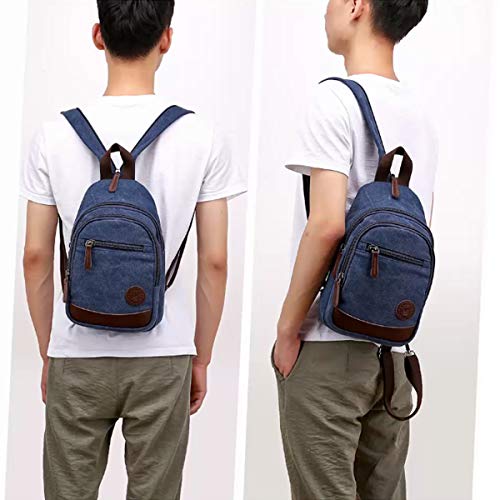 TELOSPORTS Canvas Crossbody Backpack Sling Bag