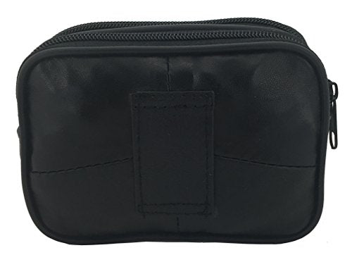 TASSINI TRENDS Double layer Lambskin Coin Purse,Change Purse With Zipper,Unisex Soft Leather Card Pack Change Folder (5.5Inchx4Inchx1.6Inch)