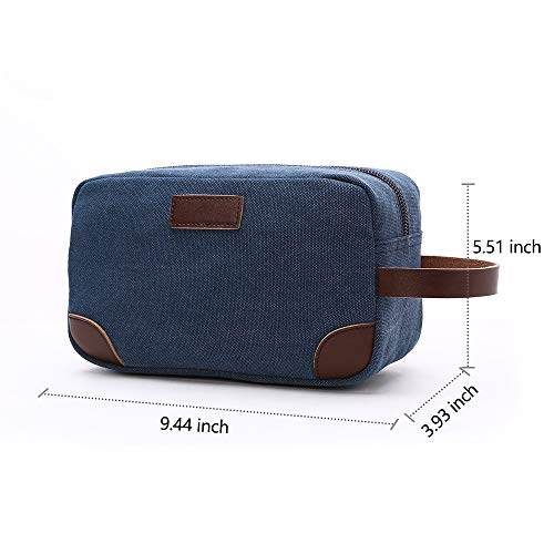men's blue canvas travel toiletry bag TELOSPORTS Canvas Travel Toiletry Organizer Bag for Man and Women, Dop – Telosports