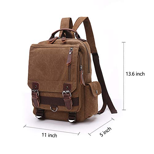 TELOSPORTS Canvas Waterproof Chest Shoulder Backpack Travel Casual Rucksack Sling Bag Cross body Messenger bag Men Women