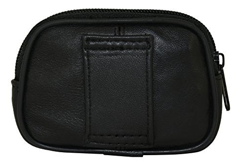 TASSINI TRENDS Lambskin Coin Purse,Change Purse with Zipper,Unisex Soft Leather Card Pack Change Folder (4Inchx3Inchx1.4Inch)