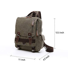 Canvas backpack Chest Shoulder Rucksack Travel Casual Sling Bag Waterproof Crossbody bag Men Women