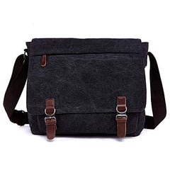 Telosports Large Vintage Canvas Messenger Shoulder Bag Crossbody Bookbag Business Bag for 15inch Laptop