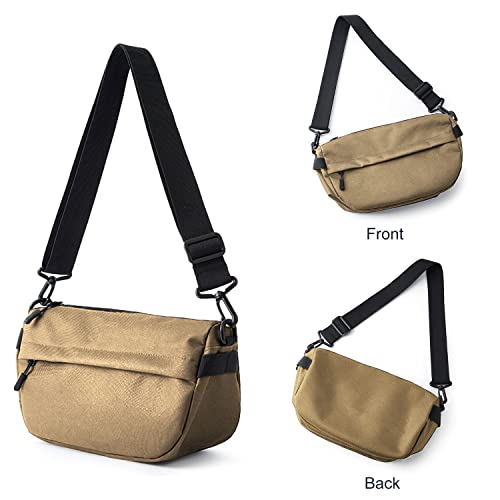 TELOSPORTS Lightweight Messenger Bag Satchel Shoulder Crossbody Sling Working Bag Bookbag Flight Messenger Bags (khaki)