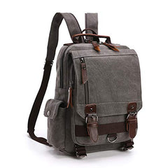 TELOSPORTS Canvas Waterproof Chest Shoulder Backpack Travel Casual Rucksack Sling Bag Cross body Messenger bag Men Women