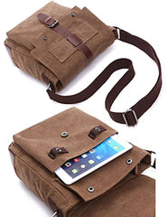 Canvas Messenger Bag Shoulder Crossbody Bags for Men or women Crossbody Work Bag Casual Business Bag Small Size