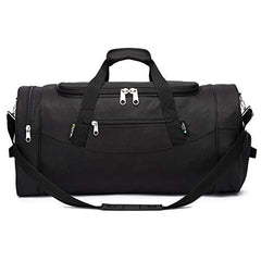 Gym Sport Bag 23 inch Travel Luggage Sports Duffel Fitness Bag with Shoe Compartment（Black）