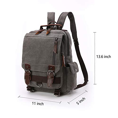 TELOSPORTS Canvas Waterproof Chest Shoulder Backpack Travel Casual Rucksack Sling Bag Cross body Messenger bag Men Women