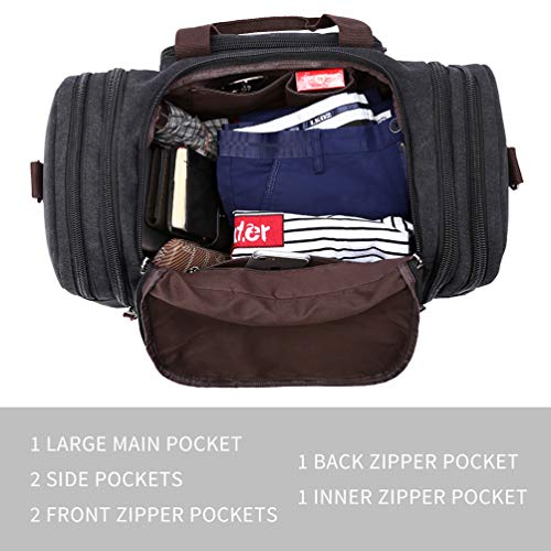 TELOSPORTS Extendable Travel Canvas Duffel