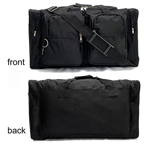 TELOSPORTS Travel Duffle Bags for Men Weekender Over Night Carry On Bag Lightweight Extra Large Oxford Duffel Gym Sturdy Luggage Water-Proof for Men & Women 26 inch（Black）