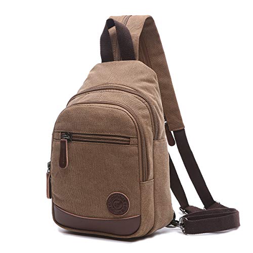 TELOSPORTS Canvas Crossbody Backpack Sling Bag