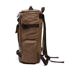 TELOSPORTS Vintage Canvas Fits 15.6 Inch Laptop Casual Bookbags Business Computer Bag Rucksack for Men Women Coffee