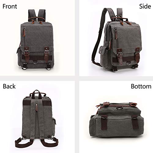 TELOSPORTS Canvas Waterproof Chest Shoulder Backpack Travel Casual Rucksack Sling Bag Cross body Messenger bag Men Women