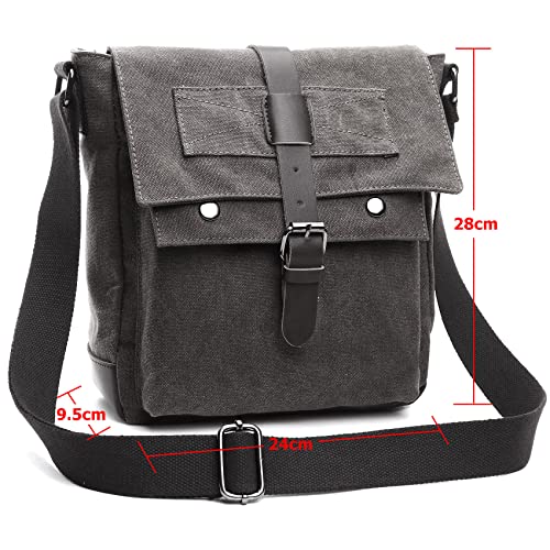 Canvas Messenger Bag Shoulder Crossbody Bags for Men or women Crossbody Work Bag Casual Business Bag Small Size