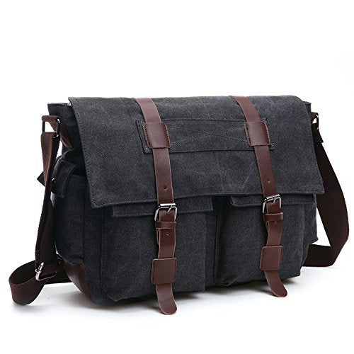 Canvas Messenger Bag Military Messenger Bag Shoulder Bags Fit Laptap for Men Crossbody Work Bag Casual Business Bag