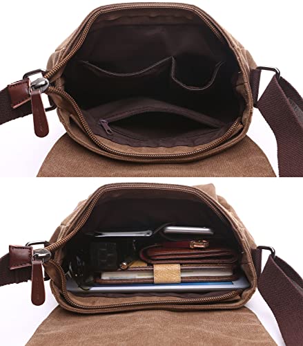 Canvas Messenger Bag Shoulder Crossbody Bags for Men or women Crossbody Work Bag Casual Business Bag Small Size