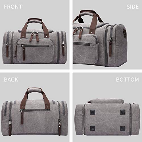 TELOSPORTS Mens Weekend Bag Travel Duffel Bag Large Weekend Shoulder Handbag Mens Overnight Bag Gym Bag Carry-on Mens Weekend Bag (Coffee)