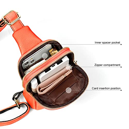 TELOSPORTS Small Crossbody Sling Bag for Women Mini Shoulder Bag Crossbody Fanny Packs Chest Bag for Women